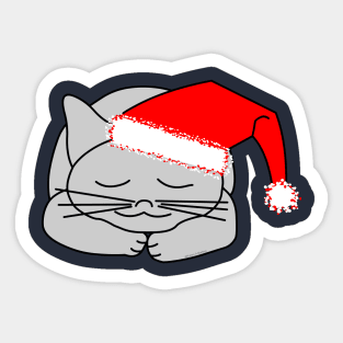 Santa Cap Cat Sticker